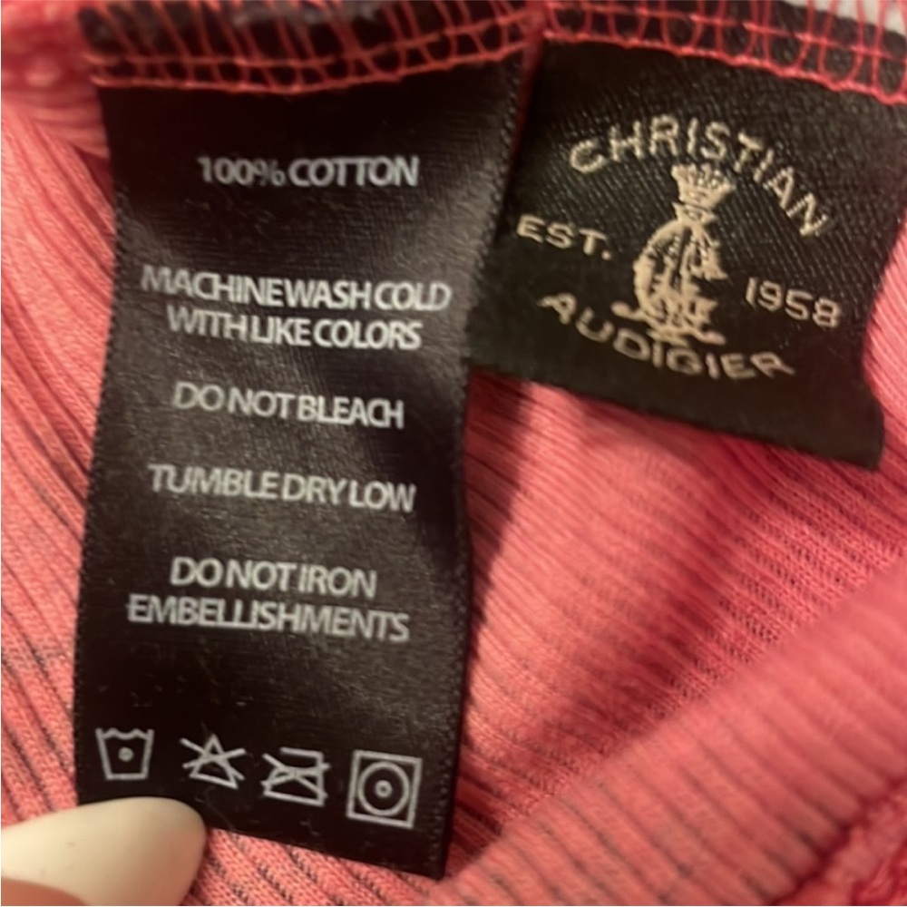 👑 Christian Audigier tank top rhinestones pink - Picture 5 of 9